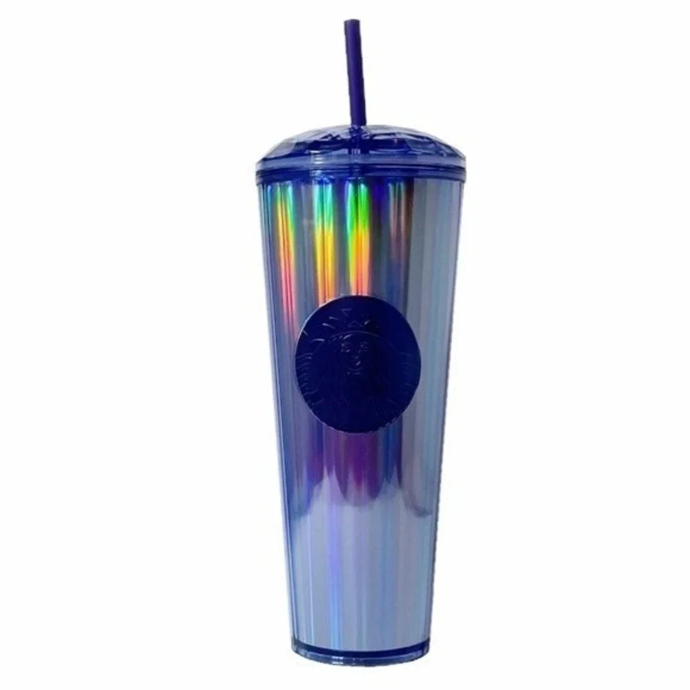 NWT Starbucks Periwinkle Kaleidoscope Cold Cup Domed Venti Ridged Geodesic Lid